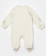 Unisex Yandan Çıtçıtlı Cep Detaylı Uzun Kollu Organik Pamuklu Ayaklı Tulum - Bebek Giyim/Erkek Bebek Giyim/Erkek Bebek