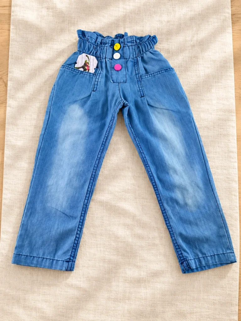 Kız Çocuk Kot Pantolon| Beli Lastikli Model | 4 - 8 Yaş - Alternatif ürün görünümü - Almira Bebek