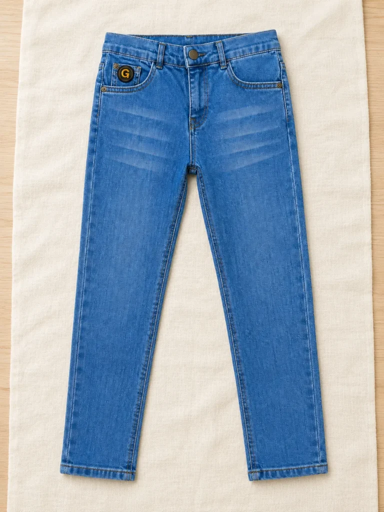 Erkek Çocuk Mavi Dar Paça Kot Pantolon 8-11 Yaş