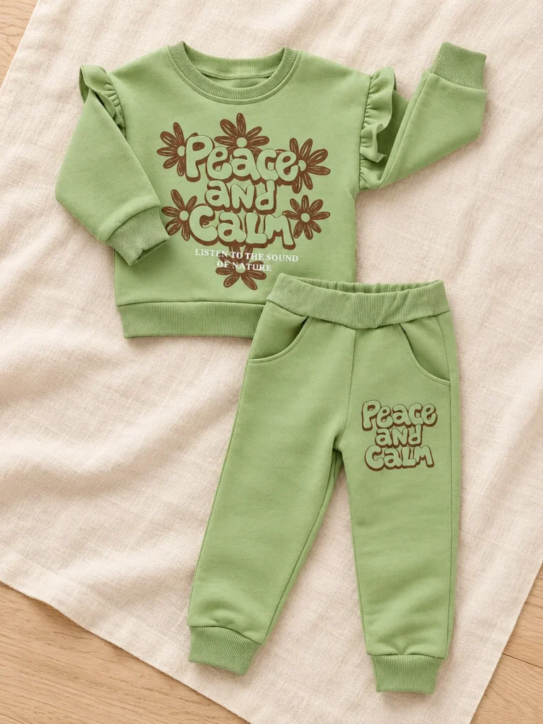 Kız Çocuk Yeşil 2'li Takım | Sweat Ve Alt | 2 - 5 Yaş | Yeşil - Alternatif ürün görünümü - Almira Bebek