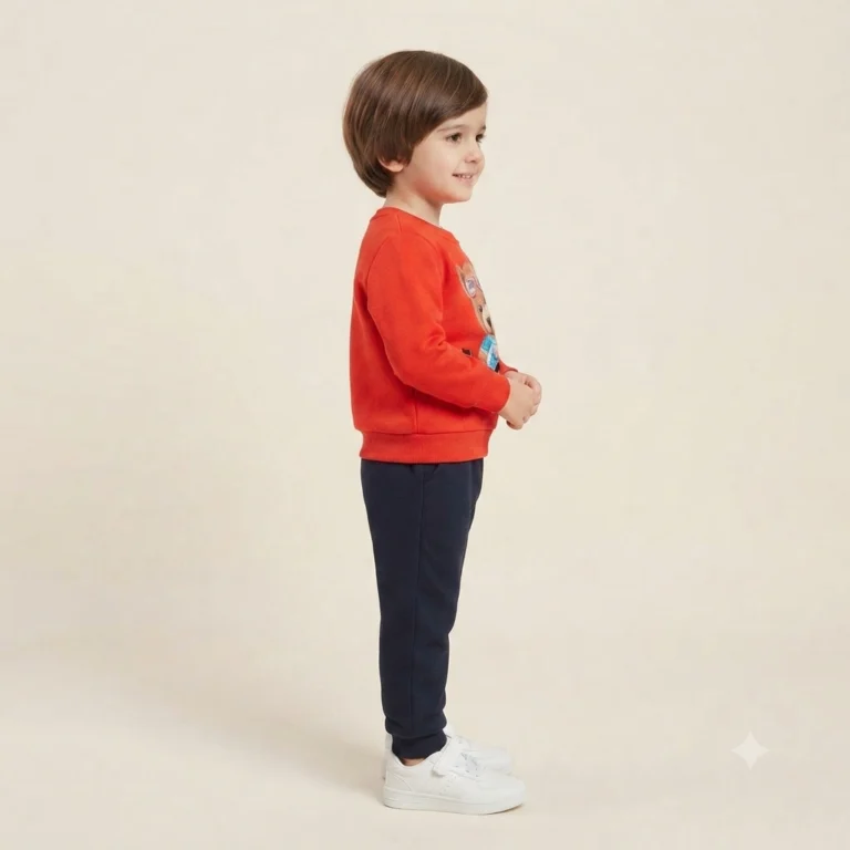 Kız Bebek Takım | Sweatshirt Ve Eşofman Altı | Kırmızı Lacivert - 3. görsel