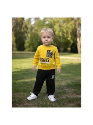 Erkek Bebek ve Çocuk Hardal Dokulu Uzun Kollu Sweatshirt orijinal ürün görünümü