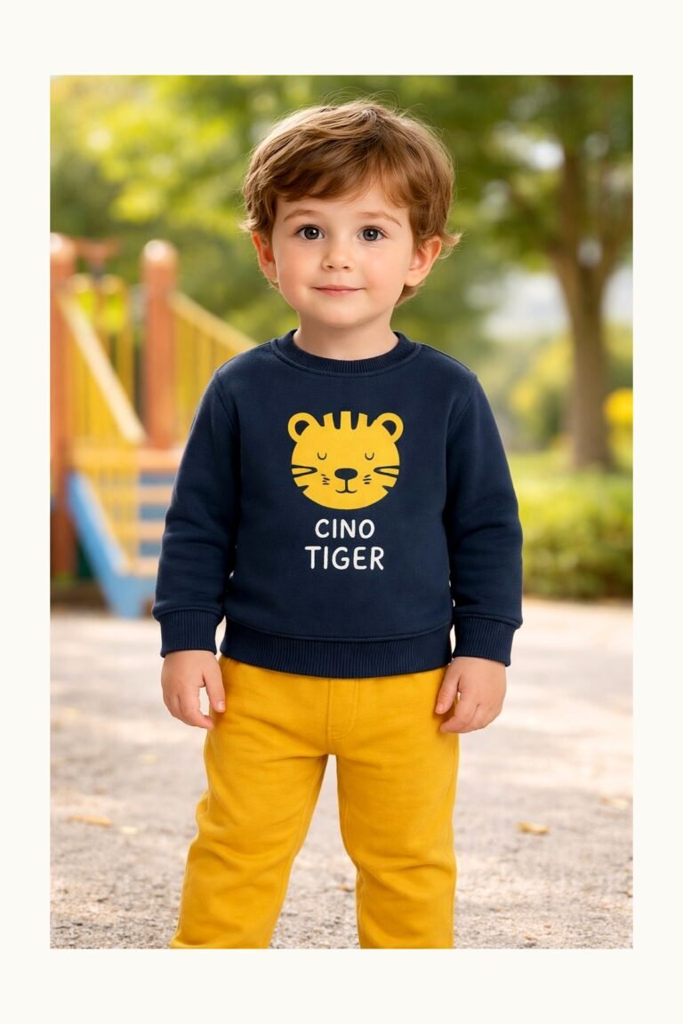 Erkek Bebek Lacivert Cute Tiger Baskılı 2li Takım 6-24 Ay