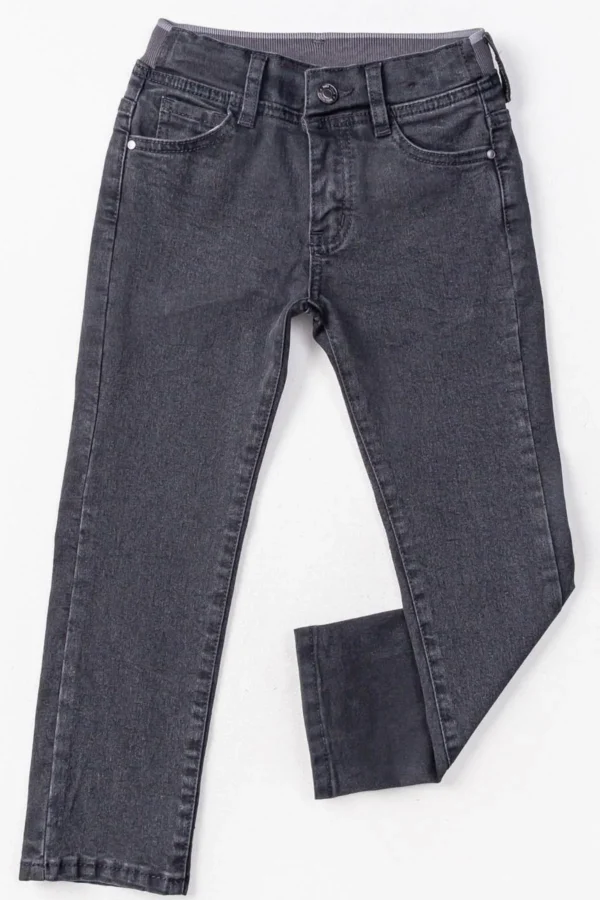 Erkek Çocuk Klasik Kot Pantolon Gri Renk Rahat ve Şık - Robin Life - Gorsel 2