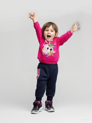 Unicorn Desenli Kız Çocuk 2'li Takım | Pembe Ve Lacivert Renkli | 3 Yaş - Almira Bebek