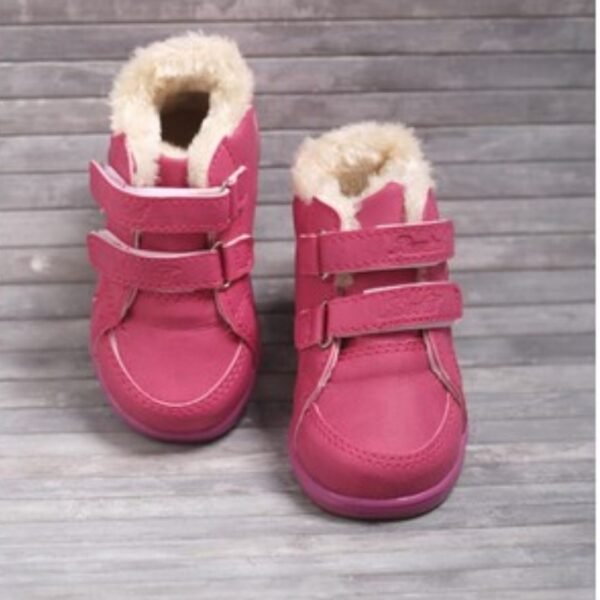 Kız Çocuk Botu Kışlık Sıcak Tutan Rahat Ayakkabı Pembe Renkli Çocuk Ayakkabısı