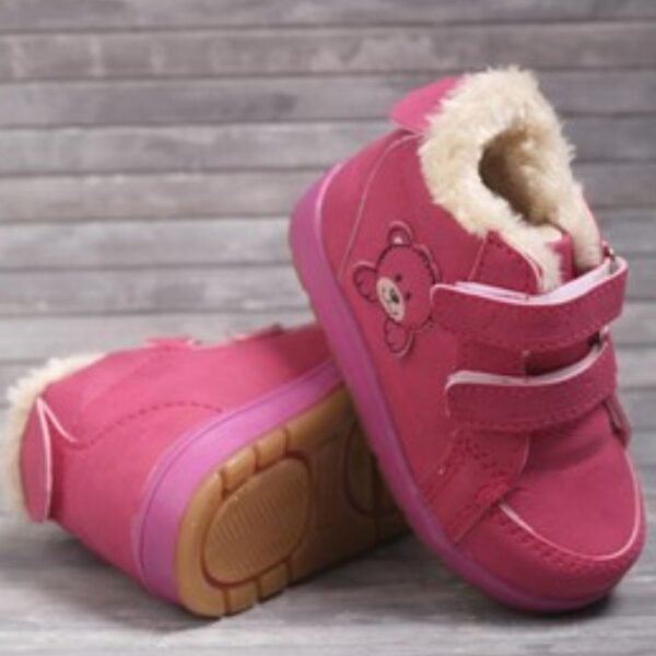 Kız Çocuk Botu Kışlık Sıcak Tutan Rahat Ayakkabı Pembe Renkli Çocuk Ayakkabısı - Gorsel 2
