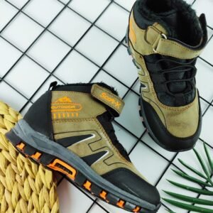 Erkek Çocuk Bot Taba Renk Su Geçirmez Yün İçli Kaymaz Taban