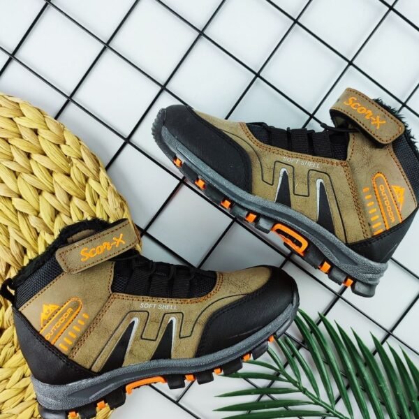 Erkek Çocuk Bot Taba Renk Su Geçirmez Yün İçli Kaymaz Taban - Gorsel 2