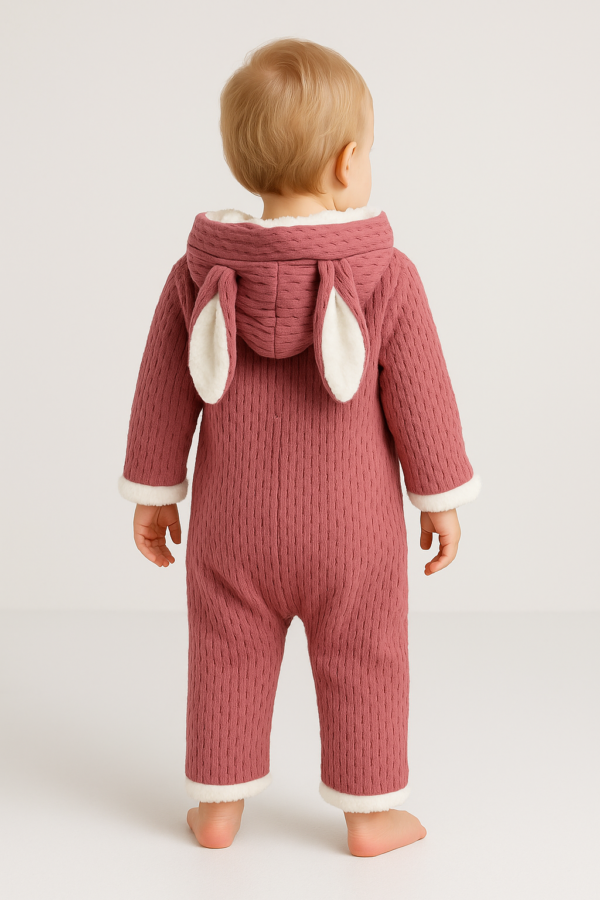 Önde Düğmeli Bebek Polar Tulum | Pembe | 9 - 12 - 18 - 24 Ay - 3. görsel