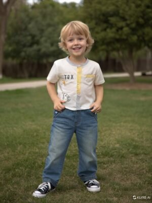 Erkek Çocuk Kısa Kollu Baskılı Gömlek Mavi Yazlık ve Rahat Tasarım