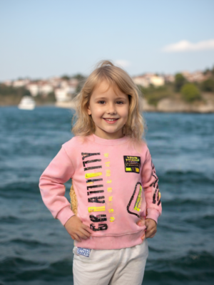Kız Çocuk Sweatshirt | 3 Yaş | Pudra | Uzun Kol - Almira Bebek