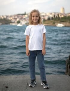 Kız Çocuk Kot Pantolon | Beli Lastikli