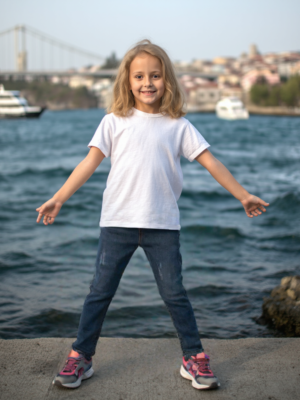 Kız Çocuk Dar Kesim Kot Pantolon - Almira Bebek