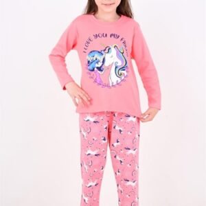 Kız Çocuk Unicorn Desenli Pijama Takımı | 1 Yaş | Pembe Renk