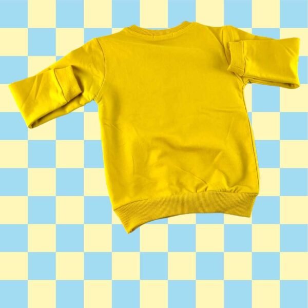 Erkek çocuk sarı sweatshirt uzun kollu kalın dokulu rahat çocuk giyim - Gorsel 3