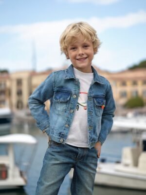 Erkek Çocuk Kot Ceket 6-7 Yaş, Düğmeli, Kışlık, Mavi renk