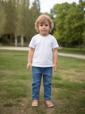 Erkek çocuk kot pantolon 1-4 yaş, mavi renk, rahat ve dayanıklı