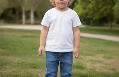 Erkek çocuk kot pantolon 1-4 yaş, mavi renk, rahat ve dayanıklı