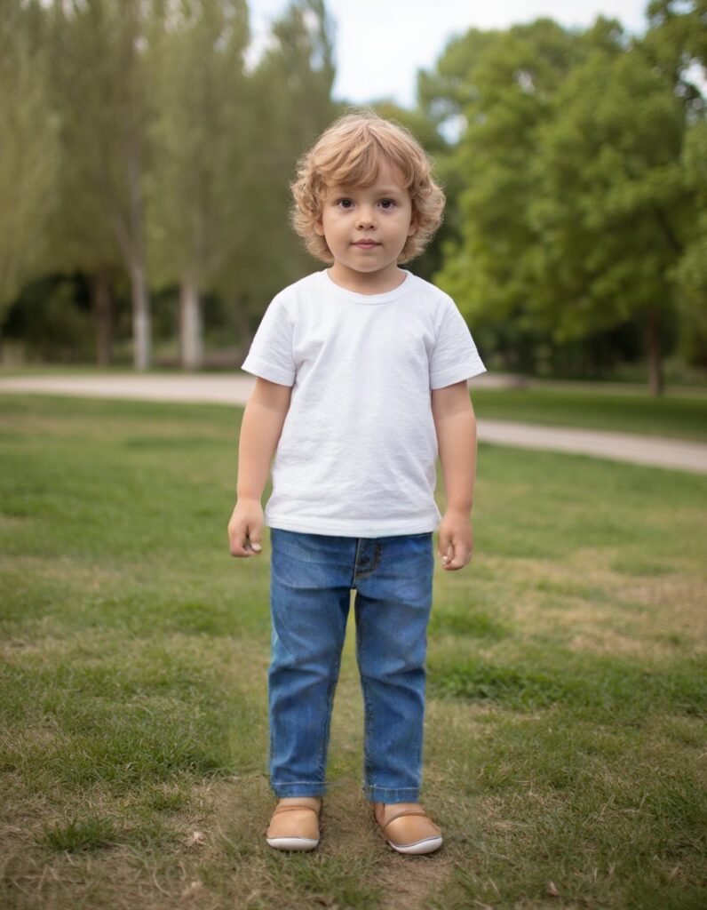 Erkek çocuk kot pantolon 1-4 yaş, mavi renk, rahat ve dayanıklı