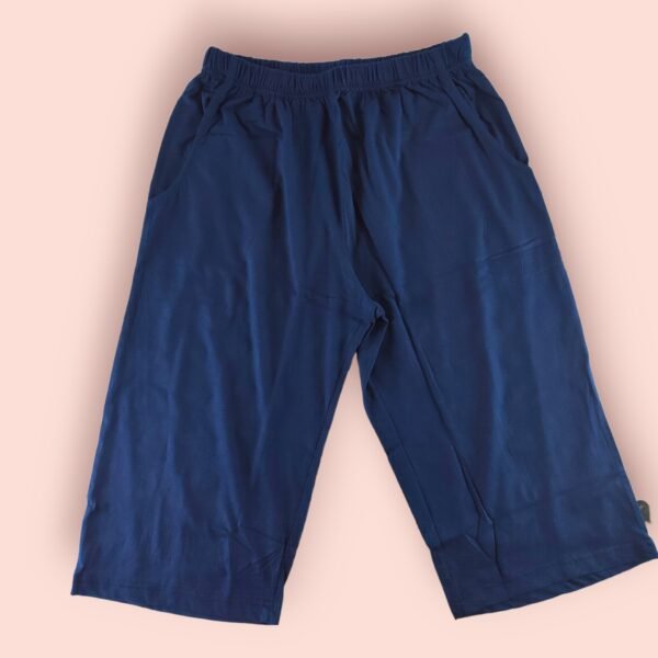 Erkek Kaprili Pijama Takımı Tişört Kapri Bordo Lacivert rahat ve şık tasarım - Gorsel 3