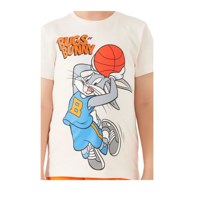 Bugs Bunny baskili çocuk takımı, yazlık rahat ve şık tasarım - Gorsel 2