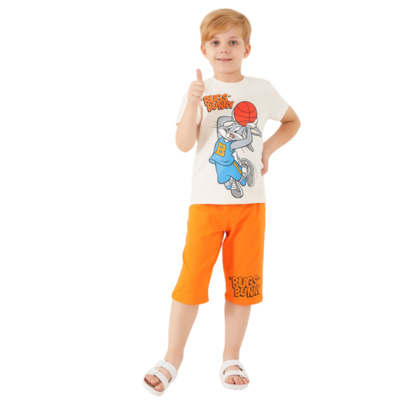 Bugs Bunny baskili çocuk takımı, yazlık rahat ve şık tasarım - Gorsel 3