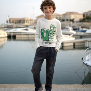 Erkek Çocuk Sweat - Kot Pantolon Takımı Siyah Ve Mavi Seçenekleriyle - Almira Bebek