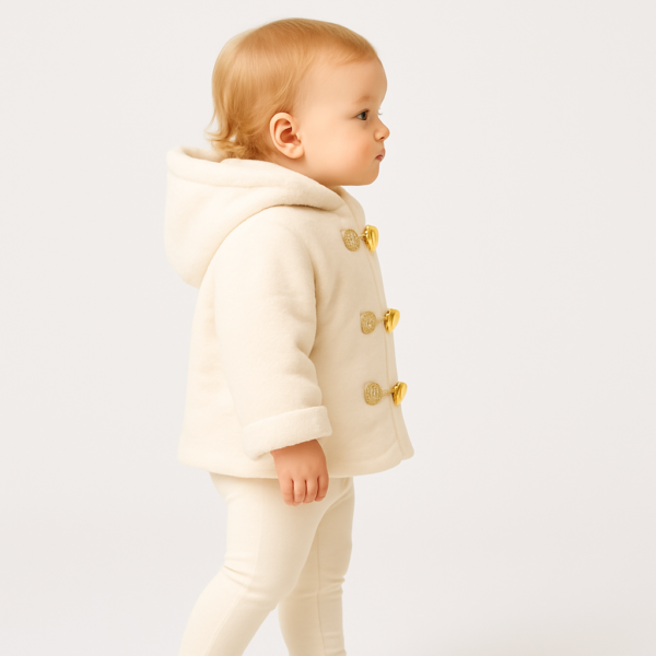 Kapşonlu Bebek Mont | Kız Bebek | 6 - 24 Ay | İçi Wellsoft - 2. görsel