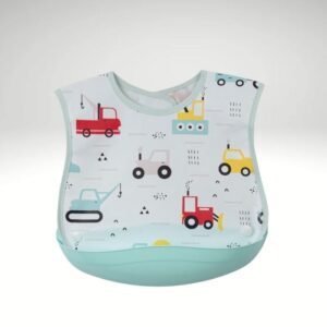 Araba Desenli Su Geçirmez Bebek Önlüğü - Leke Tutucu Pamuklu Önlük - Almira Bebek