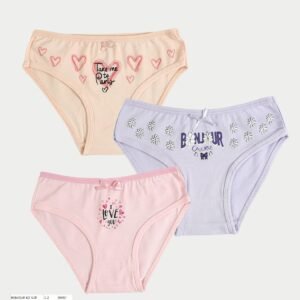 Kız Çocuk Slip Seti - 3'lü Paket - Baskılı 1 - 6 Yaş Slip - Almira Bebek