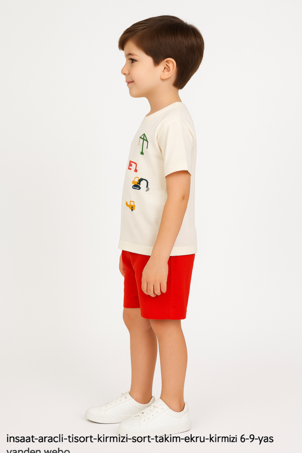 İnşaat Makineleri Desenli Erkek Çocuk Takım - 2. görsel