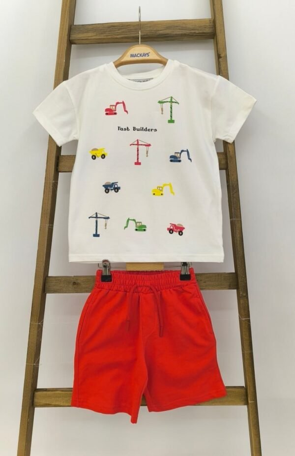 İnşaat Makineleri Desenli Erkek Çocuk Takım - 4. görsel
