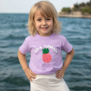 Kız Çocuk Hola Summer Yazılı Ananas Baskılı  Tişört - Almira Bebek