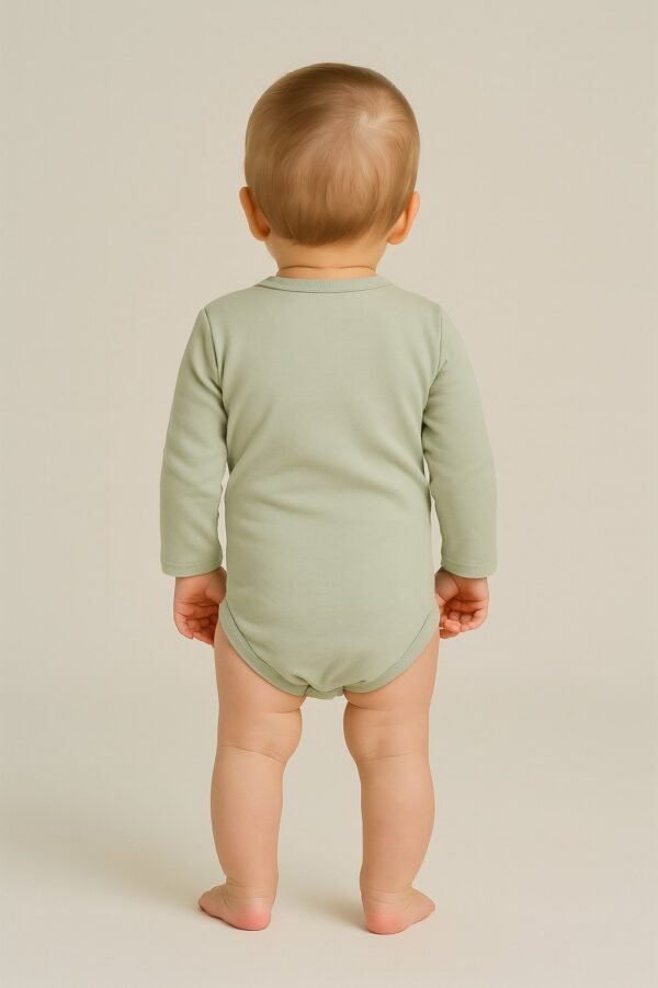 Unisex Ördek Baskılı Uzun Kollu Zıbın Mint Yeşili Organik Pamuklu Bebek Giyim - Gorsel 3