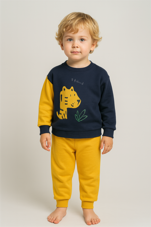 Erkek Bebek Friend Wild Yazılı Köpek Baskılı 2li Takım - 2. görsel