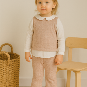 Kız Bebek Simli - Müslin Gömlekli - Pantolonlu 2li Takım - Almira Bebek