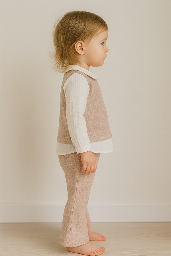 Kız Bebek Simli - Müslin Gömlekli - Pantolonlu 2li Takım - 2. görsel