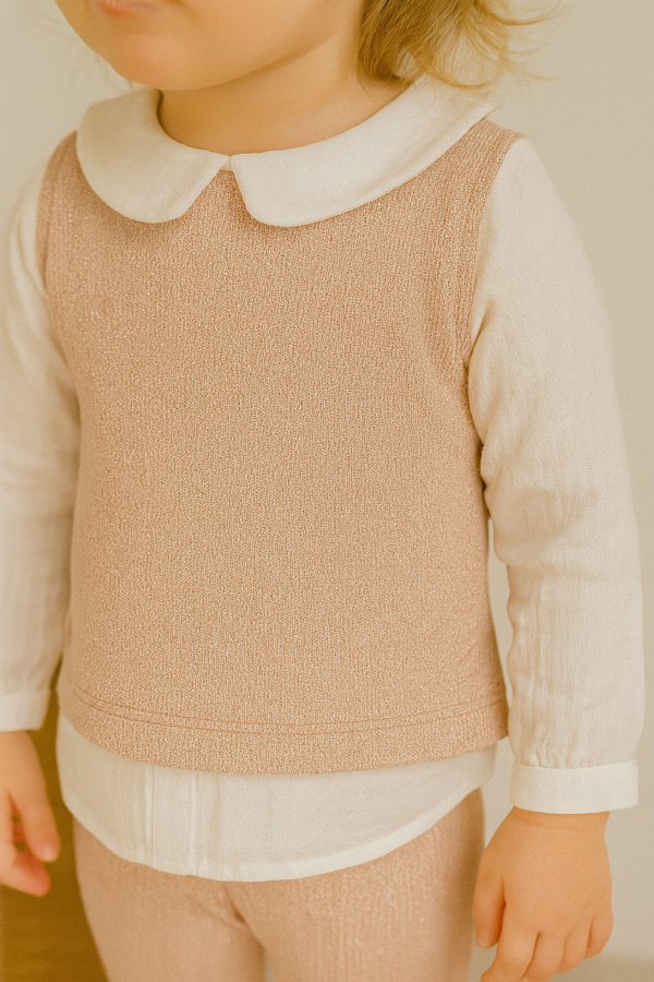 Kız Bebek Simli - Müslin Gömlekli - Pantolonlu 2li Takım - 5. görsel