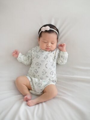 Erkek Bebek Kuzu Baskılı Pamuklu Uzun Kollu Çıtçıtlı Bady - Erkek Bebek Giyim - Yumuşak ve Rahat