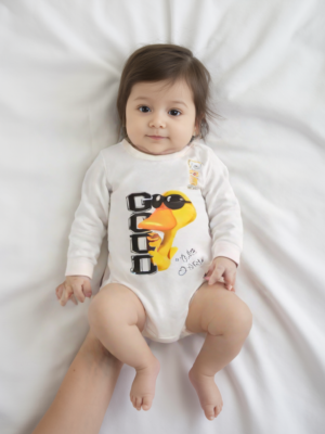 Erkek Bebek Good Yazılı Uzun Kol Pamuklu Çıtçıtlı Bady - Almira Bebek