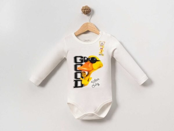 Erkek Bebek Good Yazılı Uzun Kol Pamuklu Çıtçıtlı Bady - 2. görsel