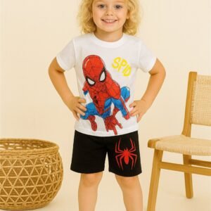Erkek Çocuk Spider - Man Baskılı Kısa Kollu - Şortlu - Takım