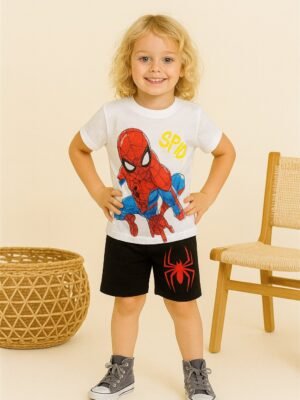 Erkek Çocuk Spider-Man Baskılı Kısa Kollu Şort Takımı, Erkek Çocuk Giyim, Rahat ve Dayanıklı Tasarım