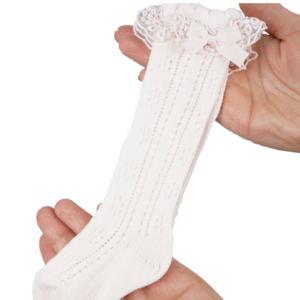 Kız Çocuk Dantelli Golf Çorap, rahat ve şık, çeşitli renklerde, hassas cilt uyumlu