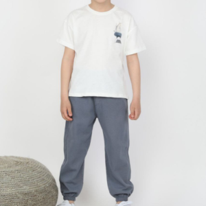 Erkek Çocuk - Tişörtlü - Lastikli - Cep Detaylı  - Keten Pantolonlu Takım - Almira Bebek