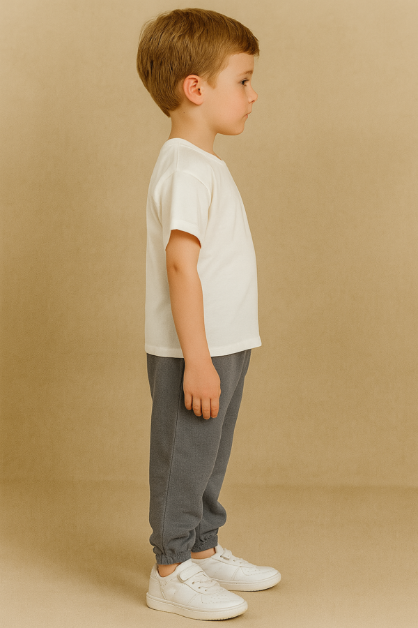 Erkek Çocuk - Tişörtlü - Lastikli - Cep Detaylı  - Keten Pantolonlu Takım - 4. görsel