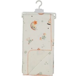 Kız  Bebek Yıldız Ve Ay Baskılı Çift Taraflı Pikeli Müslin Battaniye - Almira Bebek