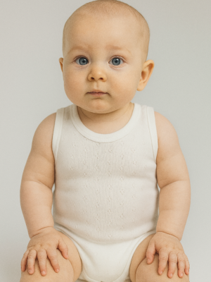 Kız Çocuk Jakarlı Baklava Desenli Sıfır Kollu Pamuklu Çıtçıtlı Bady - Almira Bebek