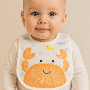 Unisex Yengeç Baskılı Bebek Önlüğü - Almira Bebek